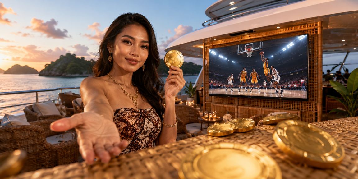 Pengguna mengakses platform taruhan basket dari ponsel